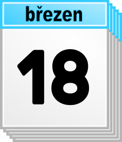 18. bezen - Kdo kdy slav svtek, jmeniny? 