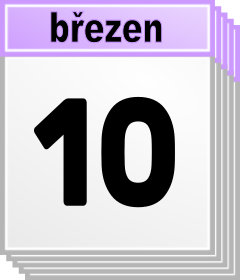 10. bezen - Kdo kdy slav svtek, jmeniny? 